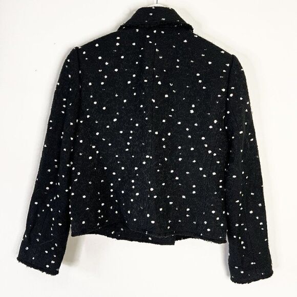 Rebecca Taylor Black Polka Dot Double Breasted Tweed Jacket - Picture 4 of 8